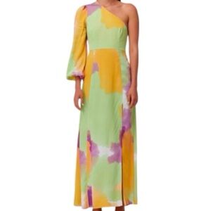 NWT The Wolf Gang Pacifica one shoulder maxi dress